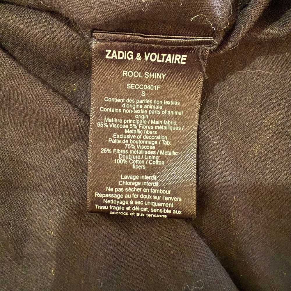 Zadig & Voltaire Whimsigoth Dress Dark Romance Metallic Festival EdgyHem Party S - Picture 8 of 14